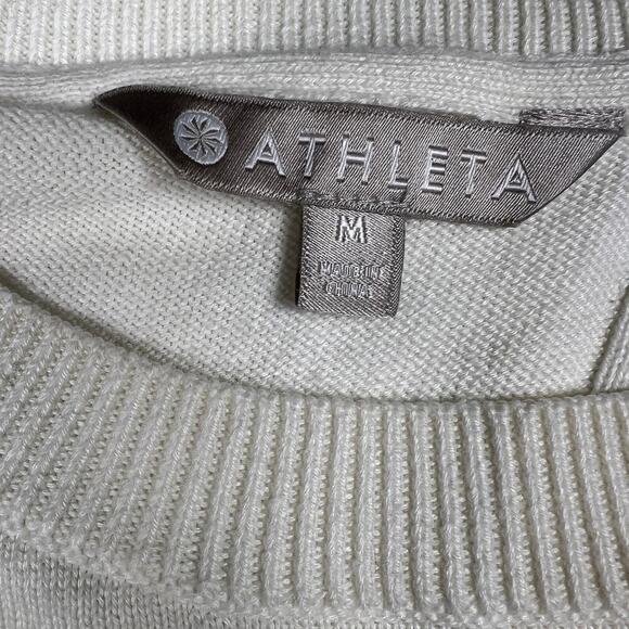 Athleta Highland Crossback Split Sweater Cream Winter White Size 291884 Size M - Picture 6 of 12